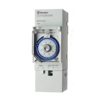   Kapcsolóóra sorolható analóg kvarc 1csatorna napi 2M 16A kalapsínre 12.01.8.230.0000 FINDER 120182300000