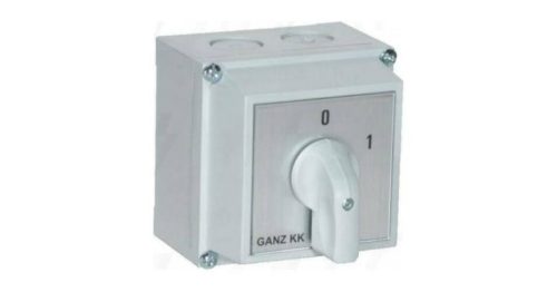 Ganz KKM-1-32-6002 tokozott kapcsoló 3P 32A IP65 0-1 állású be- ki kapcsoló