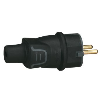   Dugvilla 2P+F 16A egyenes 230V fekete műanyag csavaros IP44 Legrand 050342