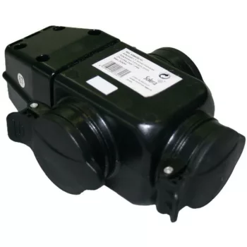   Lengő dugalj védősapkával 3X 2P+F 16A IP44 fekete gumis Solera 5586OB