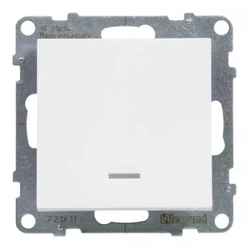   Suno 101 1P kapcsoló +jelzőfény 101 1P kapcsoló betét közp. fedéllel fehér süllyesztett Legrand 721111