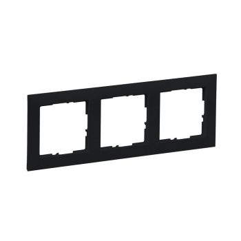   Suno keret 3-egység vízszintes és függőleges műanyag fekete lakkozott Legrand 721523