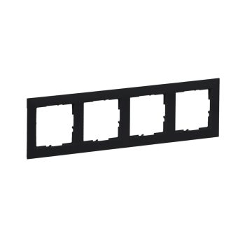  Suno keret 4-egység vízszintes és függőleges műanyag fekete lakkozott Legrand 721524
