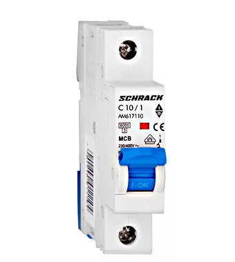 Kismegszakító Amparo 6kA C 10A 1P Schrack AM617110