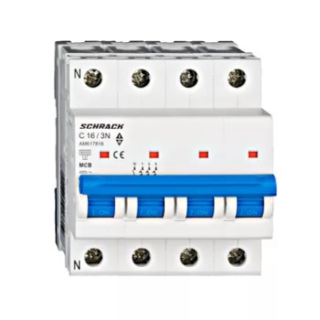 Kismegszakító Amparo 6kA C 16A 3P+N Schrack AM617816