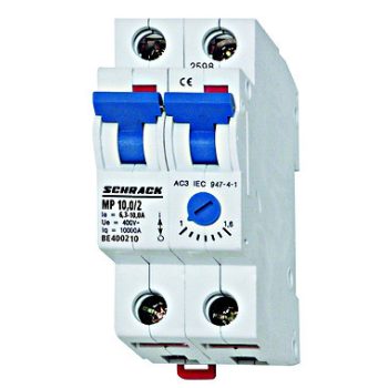   Motorvédőkapcsoló 6 3-10 0A  2 pólusú  2KE Schrack BE400210