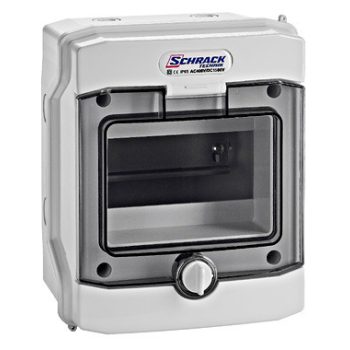   Falonkívüli kiselosztó 1 soros  6KE  IP65  átlátszó ajtó Schrack BK080207
