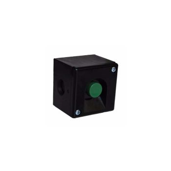   Tokozott nyomógomb zöld 1-pozíció 400VAC fekete műanyag IP40 1-z VA Elektronika BKV-MT(2)