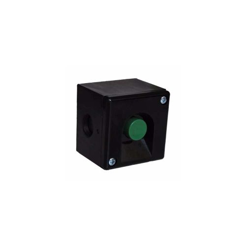 Tokozott nyomógomb zöld 1-pozíció 400VAC fekete műanyag IP40 1-z VA Elektronika BKV-MT(2)