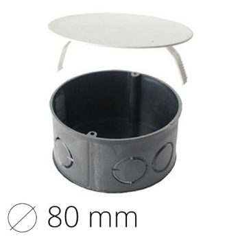   Süllyesztett kötődoboz 80mm kerek nem sorolható rugós lábú fedéllel Budvill MÜDS 80