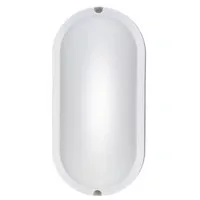 Hajólámpa LED 15W 1200lm 4000K ovális, opál búra műanyag alj fehér IP54 DEL1543