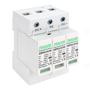   Tracon túlfeszültség levezető, T2 DC típusú, cserélhető betéttel, ESPD2-DC40-1000