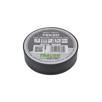 Tracon Szigetelőszalag 20m*19mm fekete FEK20