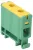 Főáramköri leágazó kapocs, sínre szerelhető, zöld-sárga