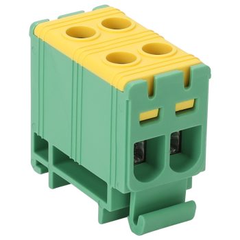   Főáramköri leágazó kapocs, sínre szerelhető, zöld-sárga