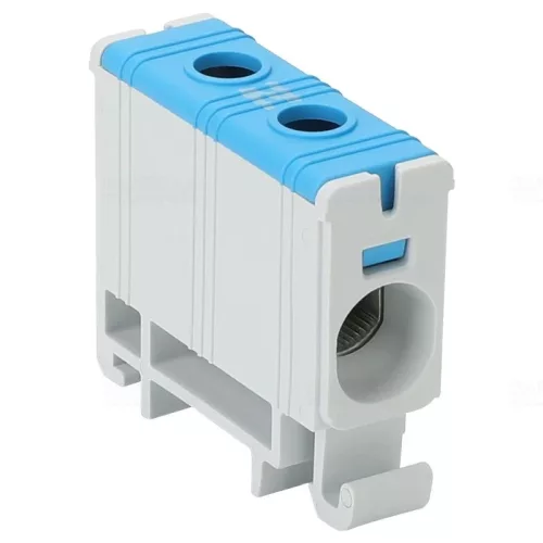 Főáramköri leágazó kapocs, sínre szerelhető, kék