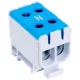 Főáramköri leágazó kapocs, sínre szerelhető, kék