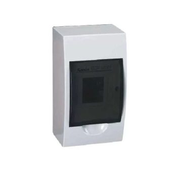   Kiselosztó 50A/400V műanyag 1x 4M falonkívüli fehér IP40 zárt ajtó DB104S 1X4P/SMD Kanlux KAN3830