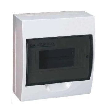   Kiselosztó 63A/400V műanyag 1x 8M falonkívüli fehér IP40 zárt ajtó DB108S 1X8P/SMD Kanlux KAN3832