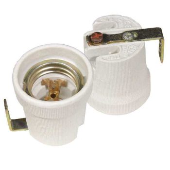   Izzólámpa foglalat szerelőlemezes 4A E27 Edison-menetes porcelán szürke HLDR-E27-F Kanlux 02161