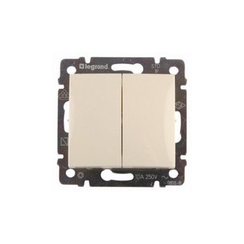   Valena 105 2x1P csillárkapcsoló betét közp. fedéllel bézs süllyesztett IP31 2- Legrand 774305