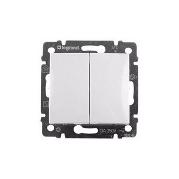   Valena 105 2x1P csillárkapcsoló betét közp. fedéllel fehér süllyesztett IP31 2- Legrand 774405