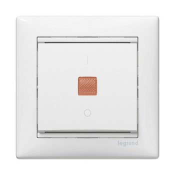   Valena 101 1P kapcsoló +jelzőfény betét közp. fedéllel fehér süllyesztett IP31 1- Legrand 774410