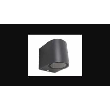   MasterLED Luna Oldalfalra helyezhető  fekete matt kerti lámpatest  ívelt oldalú  egy irányba világító cserélhető fényforrással