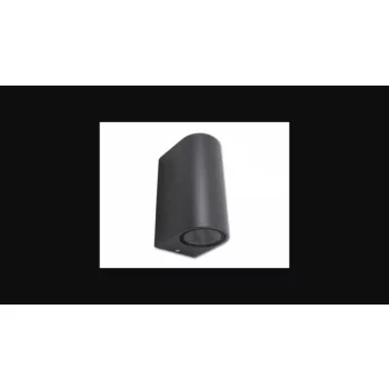   MasterLED Luna Oldalfalra helyezhető  fekete matt kerti lámpatest  ívelt oldalú  két irányba világító cserélhető fényforrással