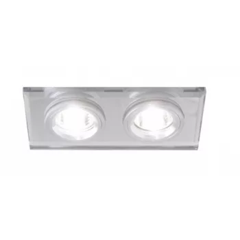   Strühm Stan szögletes dupla spot keret átlátszó/króm  GU10-es foglalattal