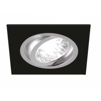   Strühm Alum négyzet alakú spot keret matt fekete/króm  GU10-es foglalattal