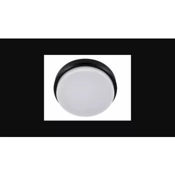   Strühm Aron 18 W-os ø210 mm kerek natúr fehér  fekete mennyezeti lámpa IP65-ös védettségű