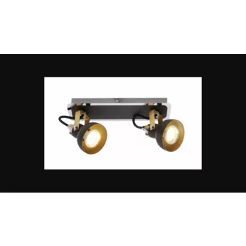   Strühm Mario fekete 2-es mennyezeti lámpa  GU10-es foglalattal