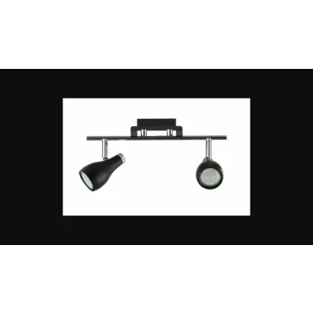   Strühm Kinga fekete/króm 2-es mennyezeti lámpa  GU10-es foglalattal