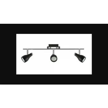   Strühm Kinga fekete/króm 3-as mennyezeti lámpa  GU10-es foglalattal