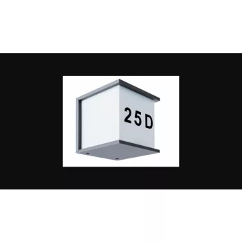   Strühm Maxim szürke házszám világító lámpa  E27-es foglalattal