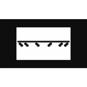   MasterLED Bardo GU10 foglalatú  6-os fekete mennyezeti lámpa