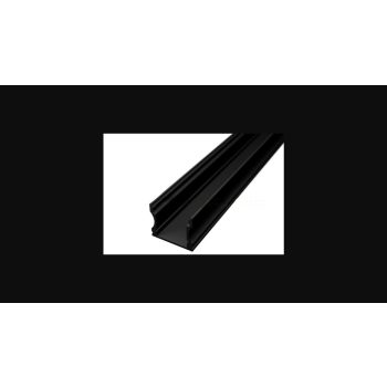   LEDmaster Felületre szerelhető aluprofil mély opál fedéllel 2 méteres szál fekete színben