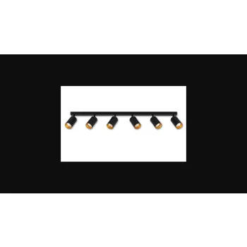   MasterLED Eris fekete-arany mennyezeti 6-os lámpa keret  GU10-es foglalattal