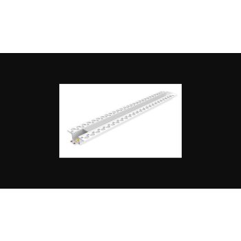   MasterLED Gipszkartonba süllyeszthető PVC profil víztiszta fedéllel 1 méteres szál fehér