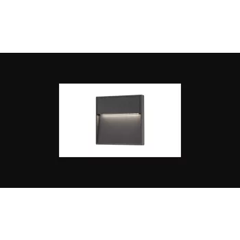   MasterLED Santiago 4 W-os sötétszürke négyzet alakú oldalfali lámpa