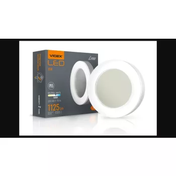   Videx Lena 15 W-os ø190 mm kerek natúr fehér  fehér mennyezeti lámpa IP65-ös védettségű