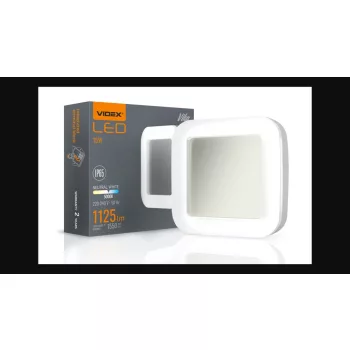   Videx Vika 15 W-os 190x190 mm négyzet alakú natúr fehér  fehér mennyezeti lámpa IP65-ös védettségű