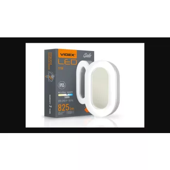   Videx Gala 11 W-os 190x113 mm ovális alakú natúr fehér  fehér mennyezeti lámpa IP65-ös védettségű