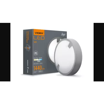   Videx Inga 18 W-os ø220 mm kör alakú natúr fehér  antracit színű mennyezeti lámpa IP65-ös védettségű