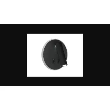   Strühm Otello C ø146 mm kerek  meleg fehér/natúr fehér  fekete fali lámpa