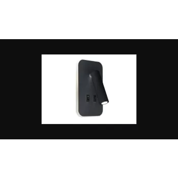   Strühm Otello D 186x105 mm szögletes  meleg fehér/natúr fehér  fekete fali lámpa