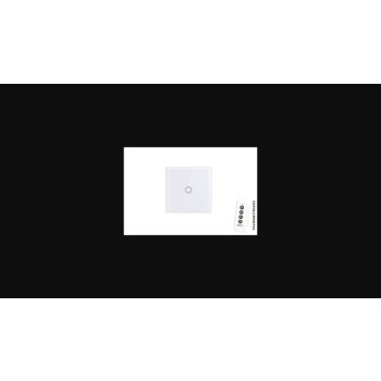   MasterLED Fehér üveg 1 körös érintő villanykapcsoló távirányító kék/piros állapotjelző fénnyel