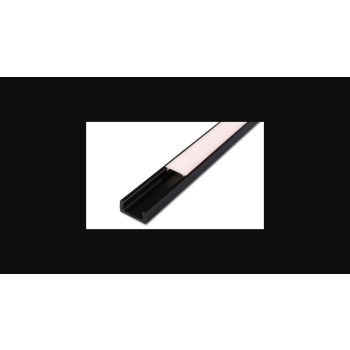   MasterLED Felületre szerelhető PVC profil opál fedéllel 2 méteres szál fekete