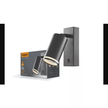   Videx KENT fekete oldalfali lámpa keret  GU10-es foglalattal